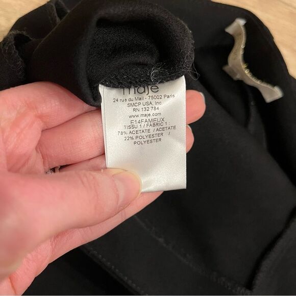 Maje Black Straight Wide Leg Bootcut Acetate Professional Dress Pants Size 40/L - Picture 4 of 7